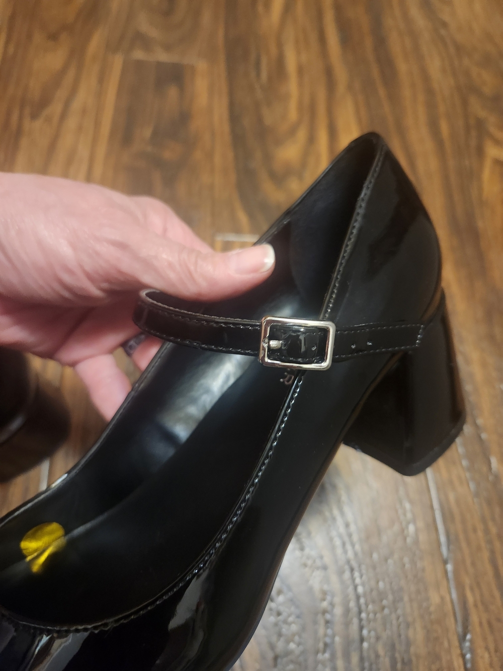 Marc Fisher Black Patent Mary Jane Block Heel Pumps NWOB Sz 6.5M Style MFPALIE-T - Picture 8 of 13